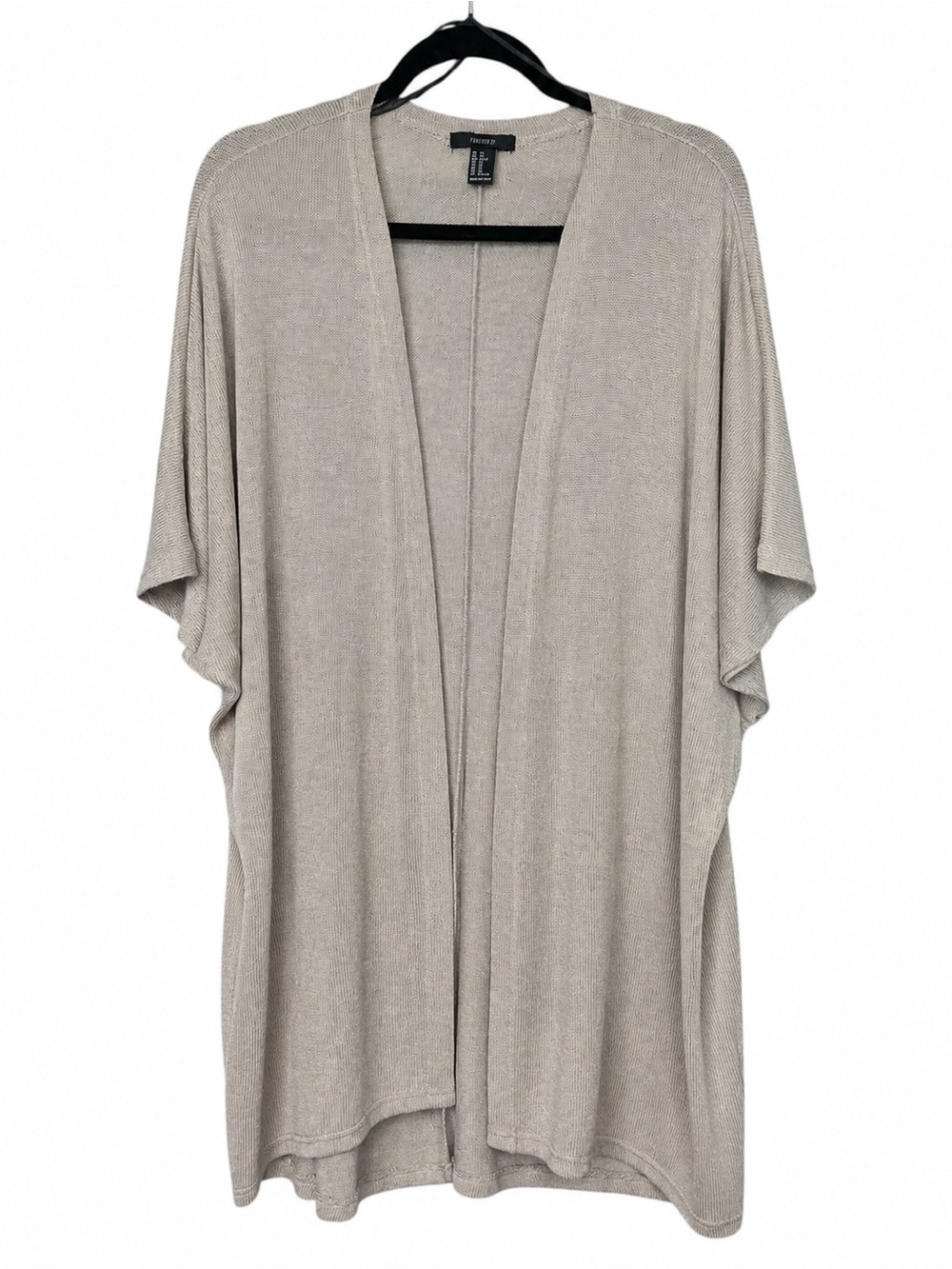 Forever 21 Oatmeal Open Front Kimono Cardigan XS Dolman Sleeve